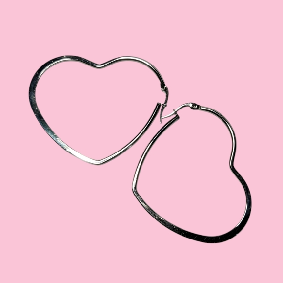 Jewelry - HEART HOOP EARRINGS
